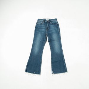 Frame Le Crop Flare in Merro  High Rise Cropped Flare Denim Jean Blue Size 26